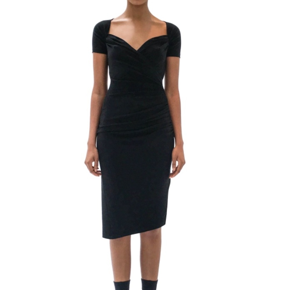 Norma Kamali SWEETHEART SIDE DRAPE DRESS